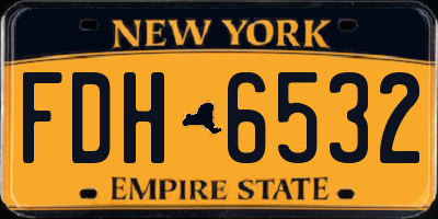 NY license plate FDH6532