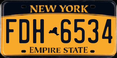 NY license plate FDH6534