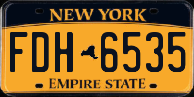 NY license plate FDH6535