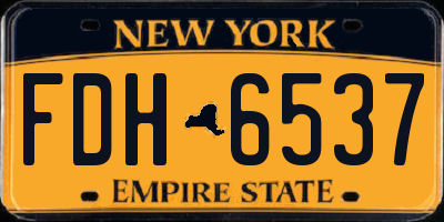 NY license plate FDH6537