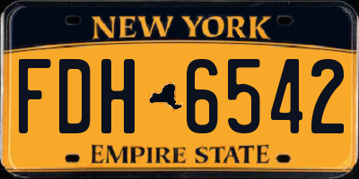 NY license plate FDH6542