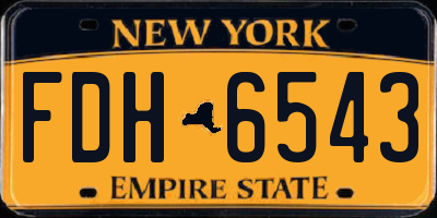NY license plate FDH6543