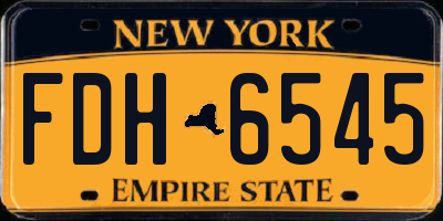 NY license plate FDH6545