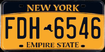 NY license plate FDH6546