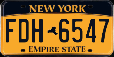 NY license plate FDH6547