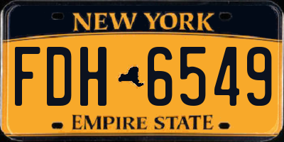 NY license plate FDH6549