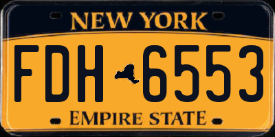 NY license plate FDH6553