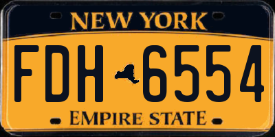 NY license plate FDH6554