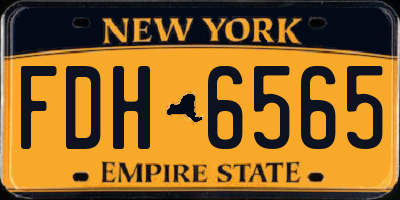 NY license plate FDH6565