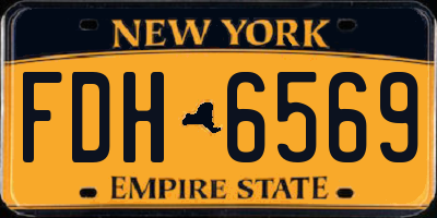 NY license plate FDH6569