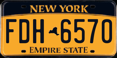 NY license plate FDH6570
