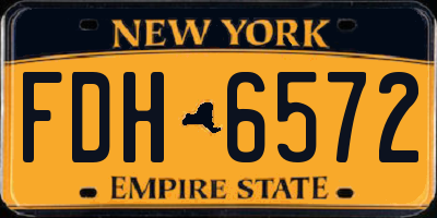 NY license plate FDH6572