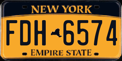 NY license plate FDH6574