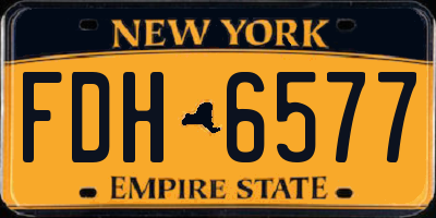 NY license plate FDH6577