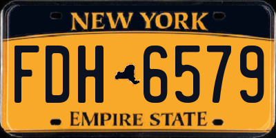 NY license plate FDH6579
