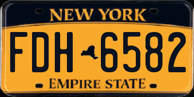NY license plate FDH6582
