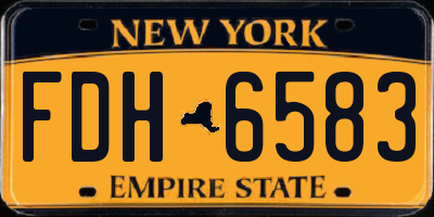 NY license plate FDH6583
