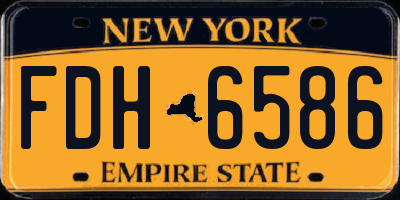 NY license plate FDH6586