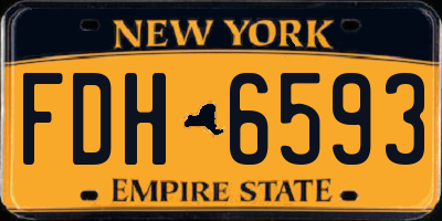 NY license plate FDH6593
