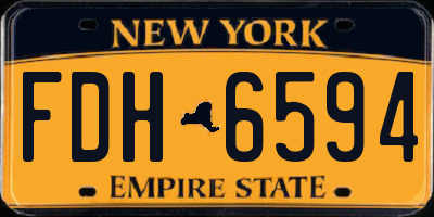 NY license plate FDH6594