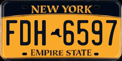 NY license plate FDH6597