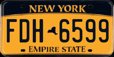 NY license plate FDH6599