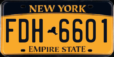 NY license plate FDH6601