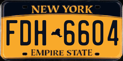NY license plate FDH6604