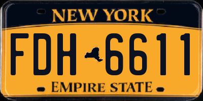 NY license plate FDH6611