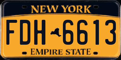 NY license plate FDH6613