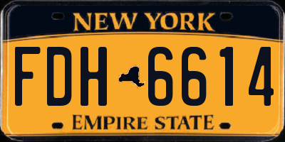 NY license plate FDH6614