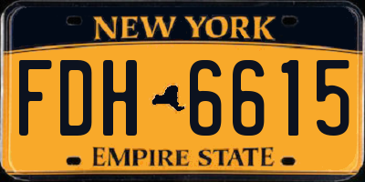 NY license plate FDH6615