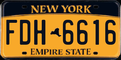 NY license plate FDH6616