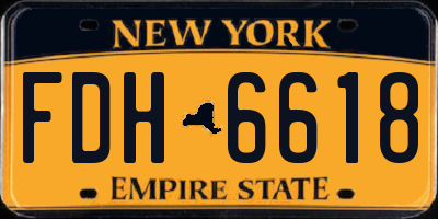 NY license plate FDH6618
