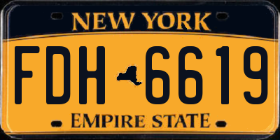 NY license plate FDH6619