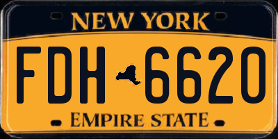 NY license plate FDH6620
