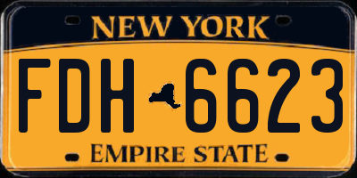NY license plate FDH6623