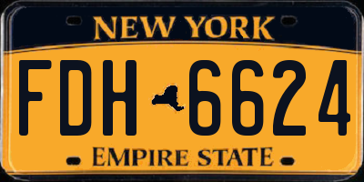 NY license plate FDH6624