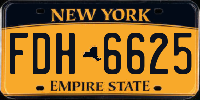 NY license plate FDH6625