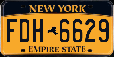 NY license plate FDH6629