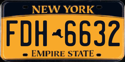 NY license plate FDH6632