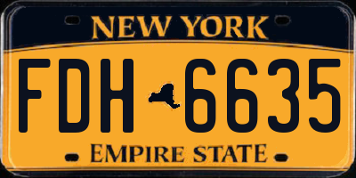 NY license plate FDH6635