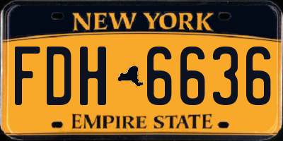 NY license plate FDH6636
