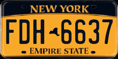 NY license plate FDH6637