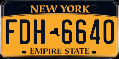NY license plate FDH6640