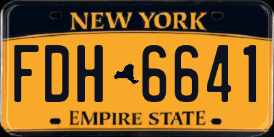 NY license plate FDH6641