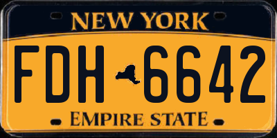 NY license plate FDH6642