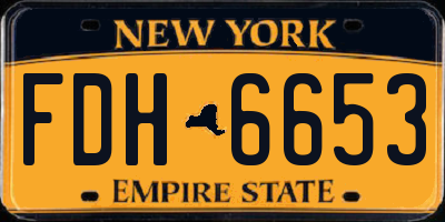 NY license plate FDH6653