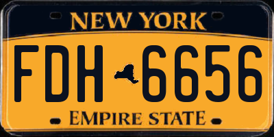 NY license plate FDH6656