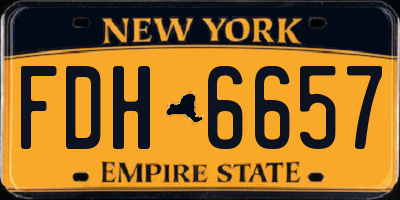 NY license plate FDH6657